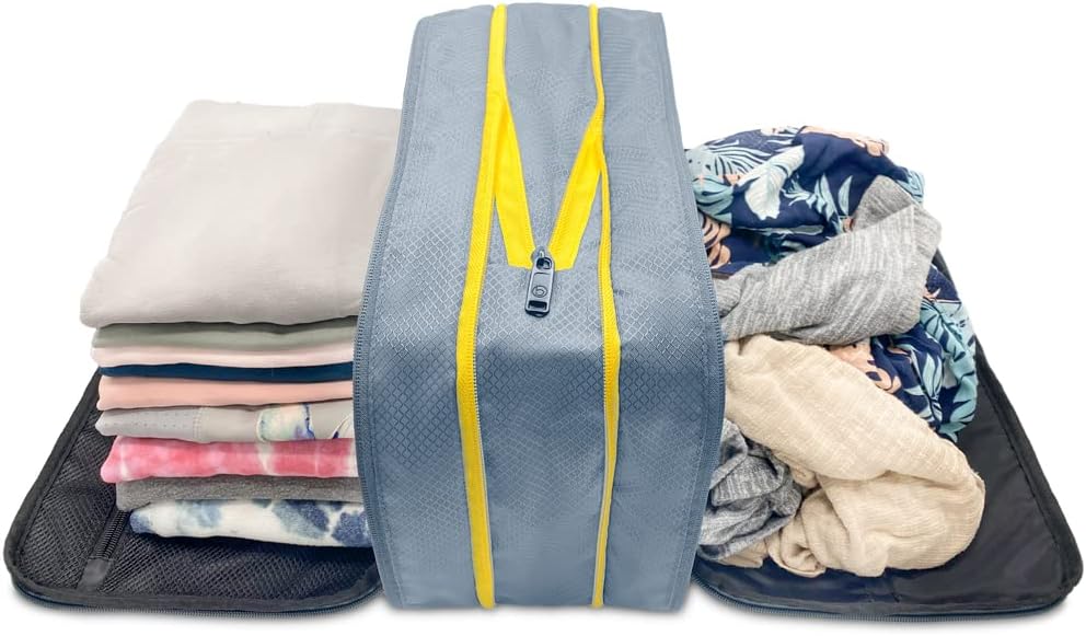 Biaggi Ultimate Compression ZipCube Conjunto de 2 - Expansíveis sacos de organizador de viagem para malas, cubos de embalagem leve para mulheres e homens Acessórios de viagem
