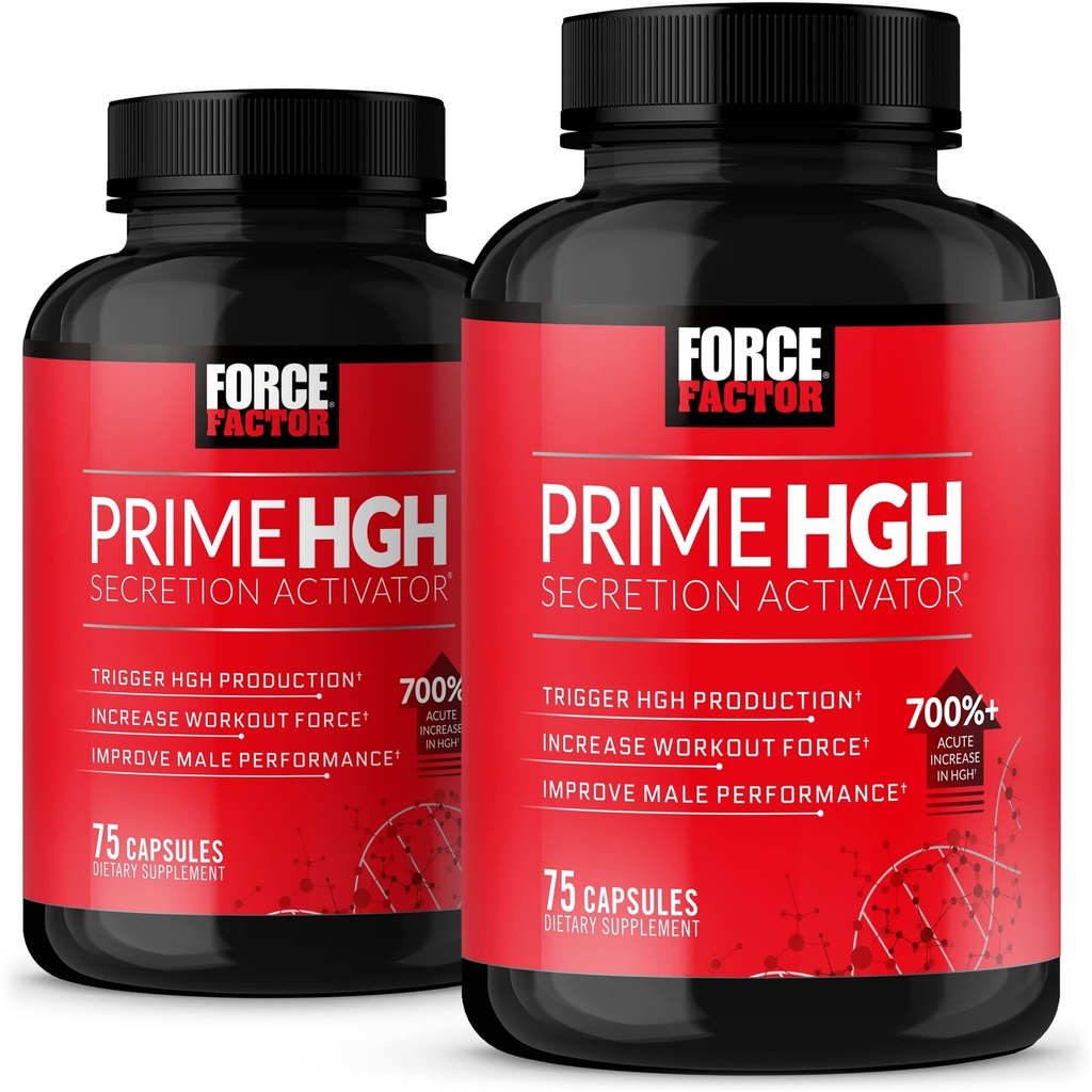 Força Fator Prime HGH Secretion Activator, 2-Pack, suplemento HGH para homens com AlphaSize para ajudar a activar a produção de HGH, aumentar a força de treino, e melhorar o desempenho, 150 cápsulas