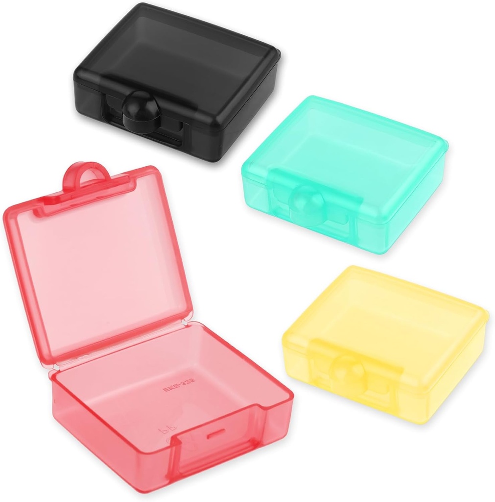 4 Pcs pequena caixa de pílulas, viagem organizador de pílulas bonito prova bolso caixa de pílulas Mini Portátil Medicina caixa de vitaminas claro plástico armazenamento Mini containers para viagem suplementos de óleo de peixe vitamina