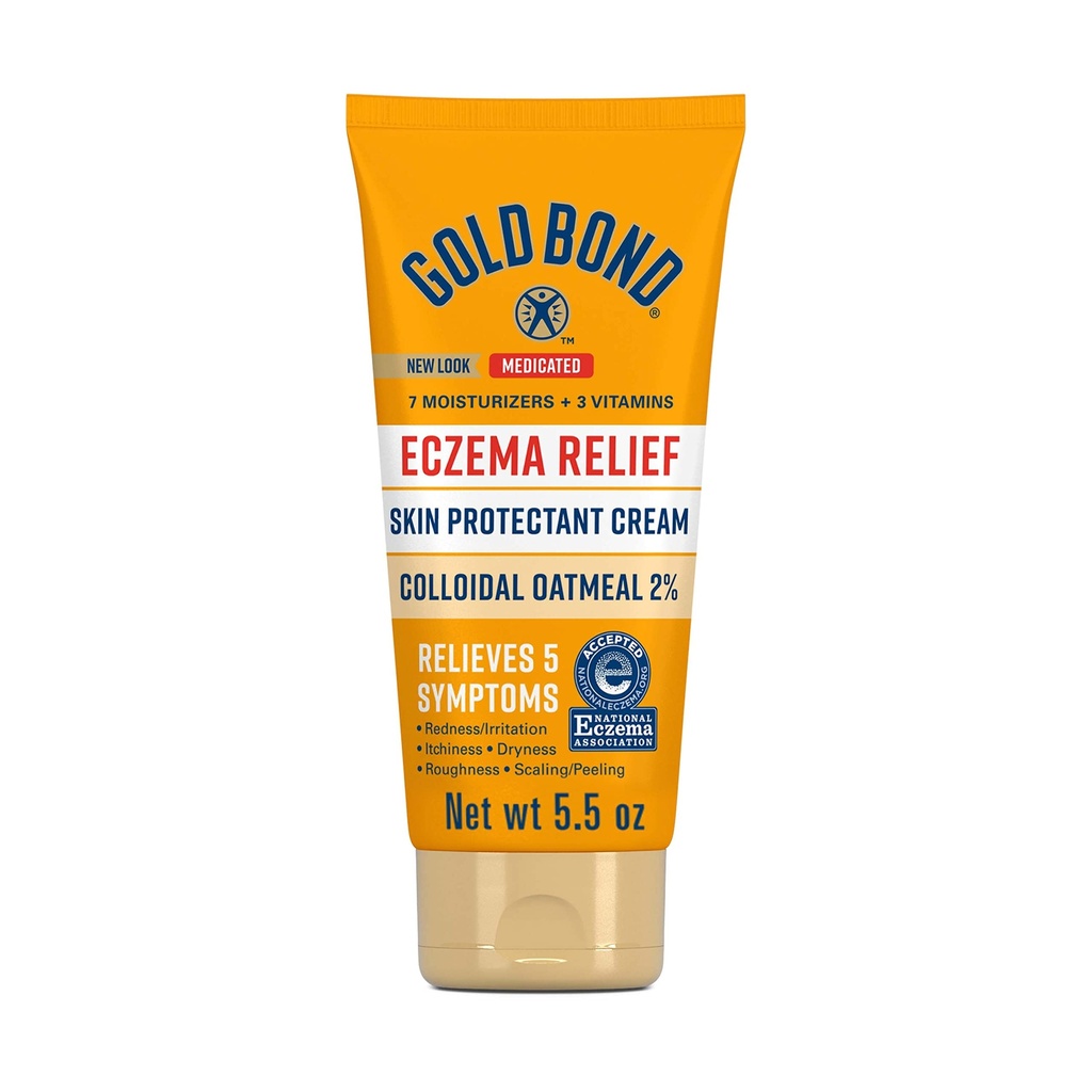 Ouro Bond medicado Eczema alívio creme protetor da pele, 5,5 oz., com 2% farinha de aveia coloidal