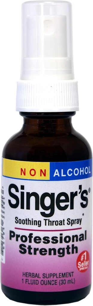 Herbs Etc. Singer's Saving Grace Força profissional Spray Não-Alcohol - Suporte de ervas para a garganta calmante - Garganta Spray Comfort com Yerba Mansa & Alcaçuz - 1 fl oz (cerca de 75 Servings)