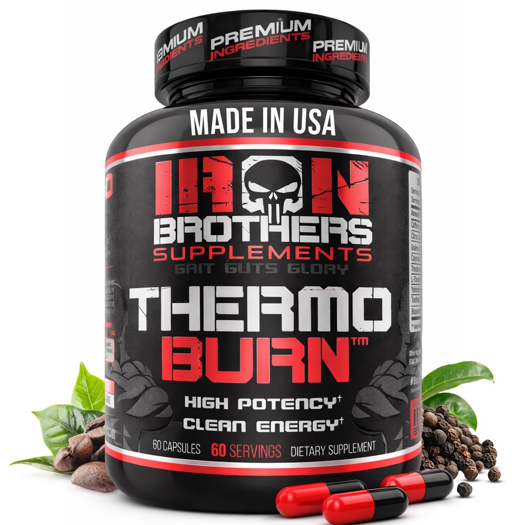 Fráters de ferro Queimador de gordura termorresistente – High Stim Termogênico com Yohimbine HCl, Grãos do Paraíso & Cafeína – Metabolismo Booster & Controle de apetite – 60 Cápsulas