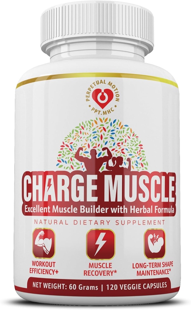 Natural Herbal Muscle Builder – Premium 7-em-1 Fórmula baseada em plantas com BCAAs para recuperação pós-treino, força muscular, sono & alívio do crápula .