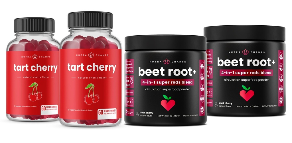 NutraChamps Tart cereja chicletes e raiz de beterraba em pó