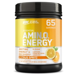 Optimum Nutrition New Flavor Amino Energy - Pré-treino com chá verde, BCAA, Amino Acids, Keto Friendly, Extrato de café verde, Pó de energia - Citrus Spritz, 65 Servings (Pacote de Maio Vary)