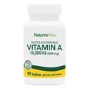 NaturesPlus Vitamina A (Palmitato) - 10.000 iu - Pele saudável, Olhos, Visão e Sistema Imune - Água Solúvel para Absorção Máxima - 90 Comprimidos Vegetarianos (90 Servimentos)