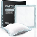 EVERLIT Super Absorvente Dressing para Cuidados com Feridas □ Antiaderente Soft Surgical Gauze Pad para Ferimentos Exsudadores Fortes □ Grande Bandagem Estéril Não-Adesiva para Cuidados Rápidos de Feridas Curadoras □ Pacote de 10 (6" x 6")