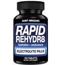 Rapid Rehyd8 Eletrolyte Tablets 100 Cápsulas – Hydration Pills Ajuda na prevenção de Cramping e suporta resistência muscular e recuperação - 100 Cápsulas fáceis de engolir