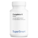 Super inteligente - Completo K - com K1, K2 (MK4 + MK7) - Espectro completo Suplemento de vitamina K - 60 cápsulas vegetarianas
