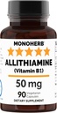 MONOHERB Alitemina Vitamina B1 50 mg por cápsula - 90 Cápsulas Vegetarianas