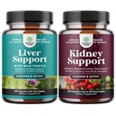 Pacote de Liver Cleanse Detox & Repair - Cardo de leite com extrato de alcachofra de raiz de dente-de-leão e suporte avançado do rim - Extrato de cranberry com Uva Ursi Sting Nettle Astragalus