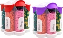 Organizador de comprimidos extra grande diário, semanalmente, garrafa de suplemento mensal, Dispensador bonito da pílula da flor com 7 compartimentos XL (2 pacote Combo) (Purple e vermelho)