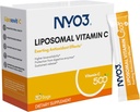 NYO3 pó de vitamina C lipossómica, suporta sistema imunológico e reforço de colágeno, antioxidante poderoso, melhorar a saúde da pele, sem glúten, alta absorção vitamina C, 500mg, 30 contagem