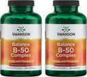 Swanson B-50 B-Complexo - Complexo de Vitamina B com alta potência e biodisponibilidade - Promove suporte do sistema imunológico, saúde do coração da Aids, e apoia sistema nervoso saudável - (250 cápsulas) (2 pacote)