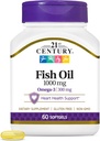 21o século óleo de peixe 1000 Mg Softgels, 60 contagem (Pacote de 2)