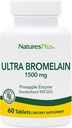 Natures Plus Ultra Bromelain - 60 Comprimidos - 1500 mg de Abacaxi Bromelain - Suporta Saúde Digestiva, Apoio Conjunto e Mais - 60 Servimentos