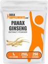 BulkSuplementos.com Ginseng Raiz Extrair Pó - Panax Ginseng Suplemento, Suplemento de ervas - Vegan & Gluten Grátis, 1g por serviço, 250g (8.8 oz) (Pack of 1)