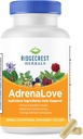Ridgecrest Herbals AdrenaLove, Stress and Energy Support Supplement with Ashwagandha, L-Theanina, Ginseng, Schisandra, Taurine, Holy Basil, Adaptogens, B Vitaminas (60 Vegan Caps, 30 Serv)