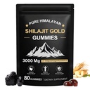 Gummies Shilajit, Puro Himalayan Shilajit Gummies Ouro, Não adicionado açúcar não-GMO 100% Natural & Orgânico, Ashwagandha, Gokshura & Ácido Fulvic & 85+ Trace Minerals para os homens, Mulheres