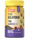 Sundance Kid's Melatonin Gummies 1mg □ 40 Contagem de sabor de cereja □ Vegan, Non-GMO, and Gluten Free Supplement