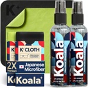 Coala Eyeglass Lens Cleaner Spray Kit □ (2x) Glasses Cleaner Garrafa + (2x) Microfibra Cloth □ Álcool livre Óculos, tela e câmera Kit de limpeza □ Made in USA (4 Piece Set)