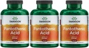 Ácido Pantoténico de Swanson (Vitamina B-5) Função de Nervo de Metabolismo Energético Suporte 500 mg 250 Cápsulas (3 Embalagem)