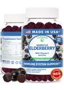 Lunakai USA Made Black Sambucus Elderberry Gummies for Adults & Kids with Vitamina C & Zinc - Imune Support, Antioxidantes, Não-GMO, 60 Gummies