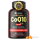 CoQ10-200mg-Softgels, 120 Servings Extrato de Pimenta Lipossômica CoQ10 PQQ e Preto para Absorção Máxima - Ultra Ubiquinone Coenzima Q10 Suplemento Poderoso Antioxidante Suporta Hear-t & Energy Boost