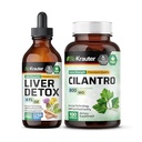 BIO KRAUTER Detox Fígado Tintura 4 Fl. Oz. & Cilantro 100 Cápsulas