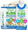 Orgain Organic Kids Protein Nutritional Shake, Baunilha - 8g de Proteína, 22 Vitaminas e Minerais, Frutas e Legumes, Gluten Free, Soy Free, Non-GMO, 8.25 Fl Oz (Pacote de 4)