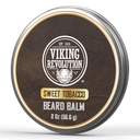 Viking Revolution Sweet Tobacco Barba Balm - Manteiga de barba perfumada de tabaco com óleo de Argan & óleo de Jojoba - suaviza e hidrata barbas para homens (2 onças, 1 pacote)