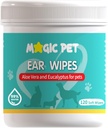 Limpador de ouvido de cachorro — 120 limpadores de roupa W/Aloe Vera & Eucalyptus — Gentil 99% limpadores de ouvido de animais de estimação de água para remoção de Odor & Cera — Otic Dogs & Cats Ears Cleanser Itch-free Pet Grooming Suprimentos