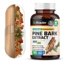 BIO KRAUTER Pine Bark Extract Cápsulas 400 mg - 100 Contagem - Suplemento antioxidante - 95% Proanthocyanidins - Suplemento Pine Bark - Vegan, Sem preenchimentos
