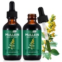 Mullein Leaf Extract para Pulmões, Mullein Drops para Pulmões, Suporte Pulmões, Função Respiratória para Respiração Saudável, Melhoria da Função Pulmonar, Suplemento Natural e Seguro (2 PC)