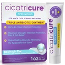 Cicatritura Triplo Antibiótico Pomada com alívio da dor, Bacitracina Antibiótico Pomada & Creme para cuidados com feridas, Cura Pomada para cortes, queimaduras, mordidas de insetos, suprimentos de primeiros socorros Essential, 1 oz