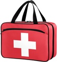 Naanle Pill Organizer Bag Viagens Pill Bottle Medicine Organizer Home Armazenamento Saco de Medicação para Suplementos Vitamina, Cruz Branca Saco de Primeiros Socorros Vermelho Vazio para Camping de Carro, 1.0 Contagem