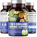 N1N Premium 7 em 1 Suplemento de suporte imunológico [100% USDA Orgânico] Imune diário Boost com vitamina C, Elderberry, Moringa Folha, Orégano e Alho para Imunidade e Resposta Inflamatória, 90 Comprimidos
