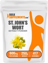 BulkSuplementos.com St. John's Wort Extract - St. Johns Wort Suplemento, Suplemento de ervas para o humor - Vegan & Gluten Grátis, 600mg por serviço, 250g (8,8 onças) (Pack of 1)