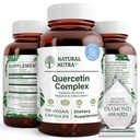 Natural Nutra Quercetin Complexo com bromelaína e vitamina C Citrus Bioflavonoid Suplemento, Suporte do corpo para mudanças sazonais e vermelhidão corporal, Promove a saúde do fígado, 100 Vegan e cápsulas vegetarianas
