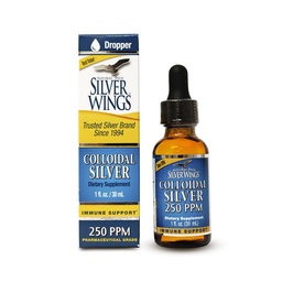 Líquido de prata coloidal - Suplemento de suporte imunológico melhorado - 250ppm (1250mcg) - 1 oz Dropper