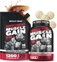 Bully Max 3-em-1 Liquid Dog Muscle Builder and Power Tabs (60 tabs) Bundle – Suplemento de alta proteína e multivitaminas mastigáveis para o crescimento muscular, energia e recuperação em todas as raças, filhotes e cães adultos