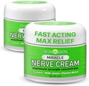 Miracle Nerve Cream - Máxima Força - Açafrão e Arnica Mistura para Neuropatia Desconforto alívio - calmante pé & mão Fórmula com HSH, B6, E - Made in USA - 2 Pack