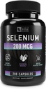 Selenium Capsule Supplement (Suporte) 200mcg (Suporte) Antioxidante, Imune, Reprodutivo e Saúde da Tiróide