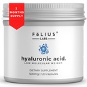 Cápsulas Ultra Alta Pureza Ácido Hialurônico 500mg - 95% Hialuronato de Sódio - Altamente Purificado e Biodisponível - Baixo Peso Molecular - Não-GMO Fermentado - 120 Cápsulas