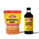 Bragg Premium 12 Ounce Nutricional Levedo Temperamento Pouch - Vegan, Gluten Free Cheese Flakes e líquido Aminos Todos Temperamento Finalidade – molho de soja Alternativa 16 onça