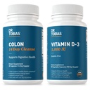 Dr. Tobias Colon 14 dias de limpeza e vitamina D3 5000 UI Suporte Saúde geral, sistema imunológico e sistema digestivo. Não-GMO Gut Cleanse e Vitamina para homens e mulheres.