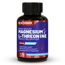 Cápsulas de Magnésio L-treonina, Suplemento de Magnésio Treonina, 1900mg Magnésio L-treonina, Não OGM, Glúten Grátis - 120 Veg Cápsulas