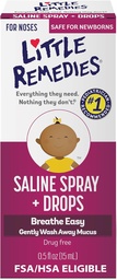 Poucas soluções spray salino e gotas, seguro para recém-nascidos, 0,5 fl oz
