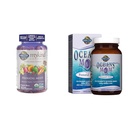 Jardim da Vida Orgânicos Gummies pré-natais Multivitamin com vitamina D3, B6, B12 & Oceanos Mãe Óleo de peixe pré-natal DHA, Omega 3 Suplemento de óleo de peixe - Morango, 350m