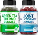 Green Tea Fat Burner Weight Loss (60 chicletes) Apetite Supressora perda de peso Suplemento para homens e mulheres e glucosamina Condroitin Joint Supplement (60 Conde) Suplementos conjuntos para adultos